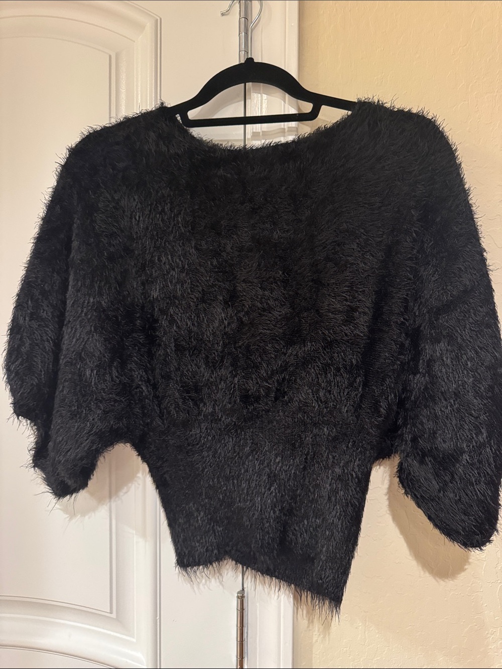 Fuzzy Black Women’s Sweater - Cozy Stylish Pullover
